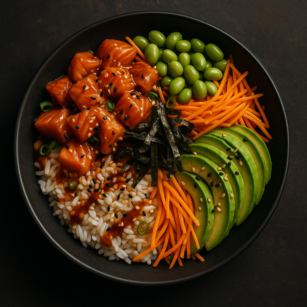 Spicy Salmon Poke Bowls